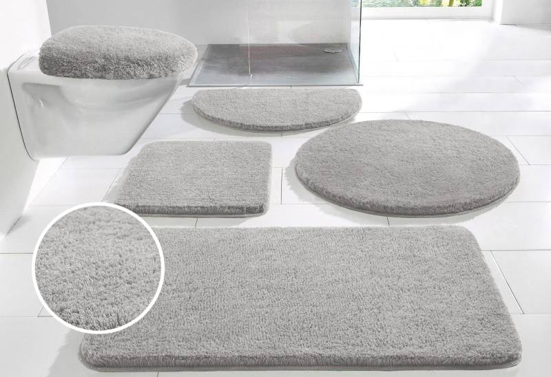 my home Badematte "Merida, Badvorleger, Badezimmer Teppich" Höhe 32 mm rutschhemmend beschichtet fußbodenheizungsgeeignet  schnell trocknend  strapazierfähig Badteppich, Uni Farben, rechteckig, rund & als 2-tlg. Set erhältlich von My Home