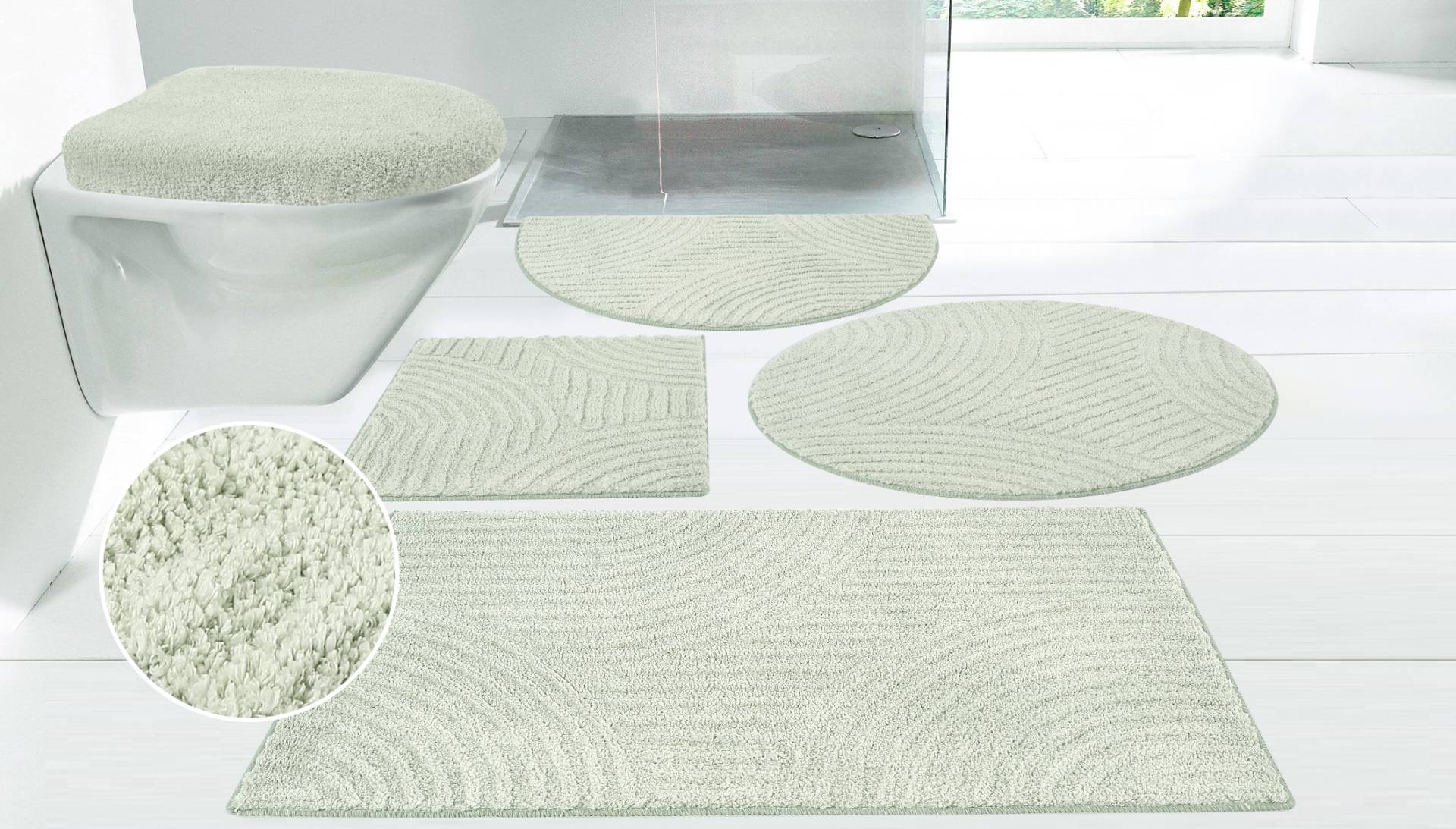 my home Badematte "Ognon, Scandi, Boho, modernes Muster" Höhe 15 mm rutschhemmend beschichtet fußbodenheizungsgeeignet schnell trocknend strapazierfähig Badteppich, Uni Farben, Hoch-Tief-Effekt my home Badematte "Ognon, Scandi, Boho, modernes Muster" Höhe 15 mm rutschhemmend beschichtet fußbodenheizungsgeeignet schnell trocknend strapazierfähig Badteppich, Uni Farben, Hoch-Tief-Effekt von My Home