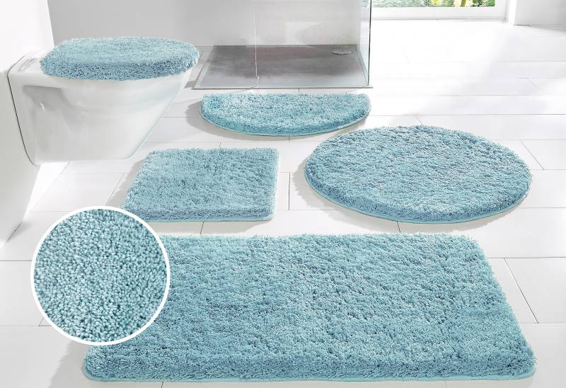 my home Badematte "Sanremo, Badvorleger, Badezimmer Teppich, sehr weich" Höhe 30 mm rutschhemmend beschichtet fußbodenheizungsgeeignet  schnell trocknend Badteppich, unifarben, rechteckig, rund & als 3-tlg. Set erhältlich von My Home