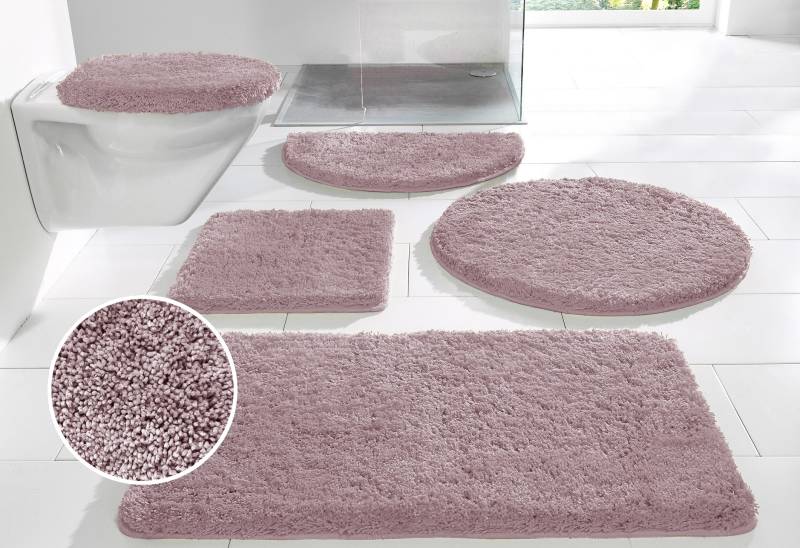 my home Badematte "Sanremo, Badvorleger, Badezimmer Teppich, sehr weich" Höhe 30 mm rutschhemmend beschichtet fußbodenheizungsgeeignet  schnell trocknend Badteppich, unifarben, rechteckig, rund & als 3-tlg. Set erhältlich von My Home