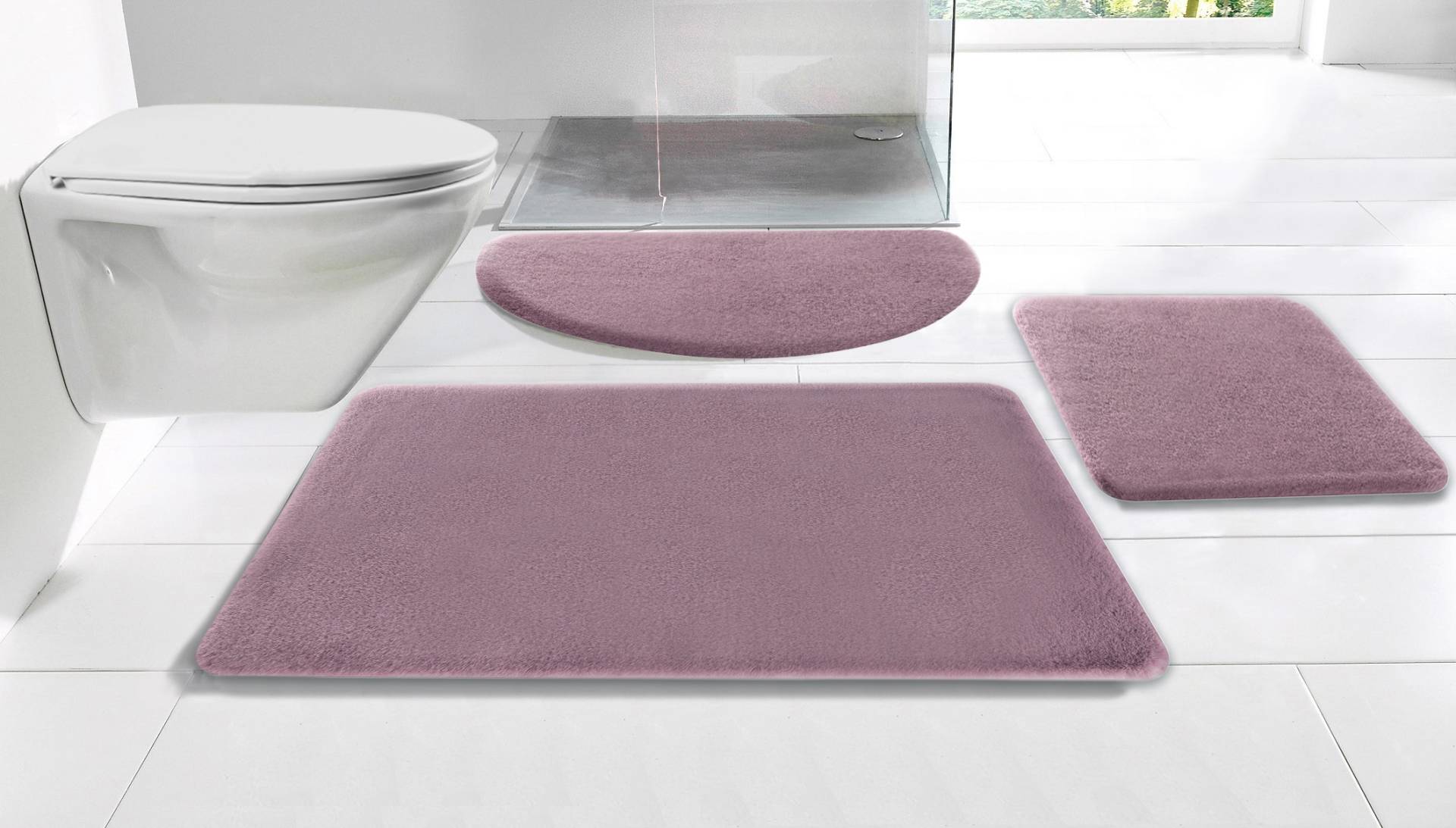my home Badematte "Valeria, Kaninchenfell-Haptik", rutschhemmend beschichtet, fußbodenheizungsgeeignet-strapazierfähig, Kunstfell, weicher Badteppich von My Home
