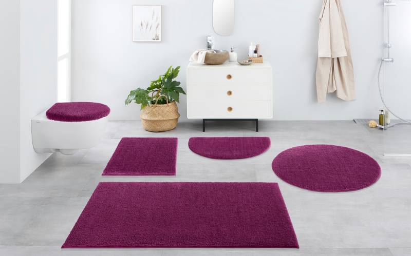 my home Badematte "Vanessa, Badvorleger, Badezimmer Teppich" Höhe 10 mm rutschhemmend beschichtet fußbodenheizungsgeeignet  schnell trocknend  strapazierfähig Badteppich, weiche Haptik, unifarben von My Home