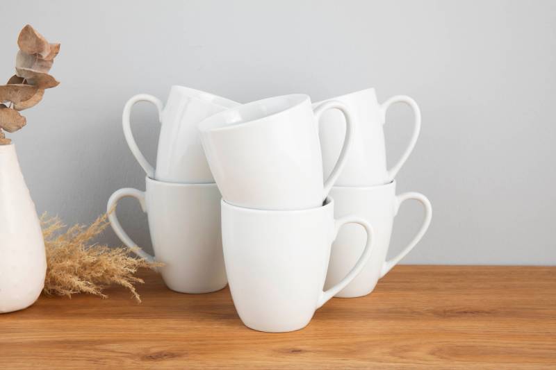 my home Becher "Angi" Kaffeebecher, Geschirr-Set, harmonische, trendige Coupeform, 6-teilig von My Home