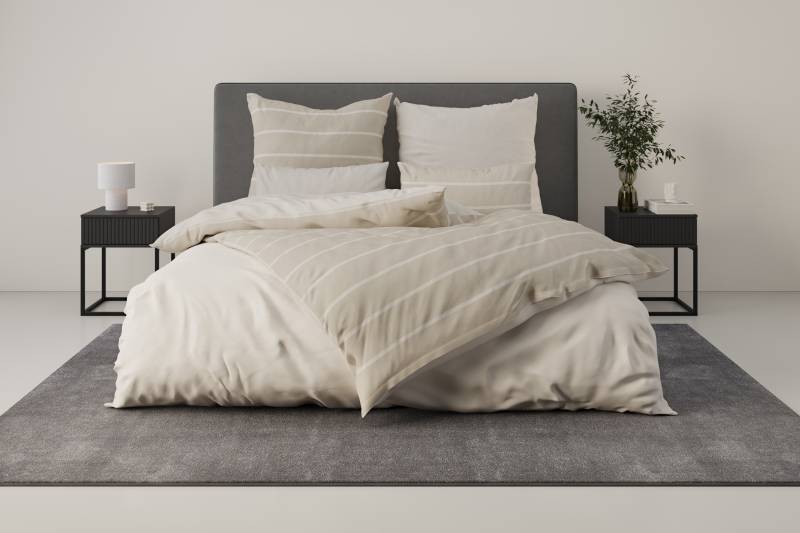 my home Bettwäsche "Katja" 2 Stk. tlg. Bettwäsche aus Baumwolle, Bettwäsche mit Streifen-Design, Wendeoptik von My Home