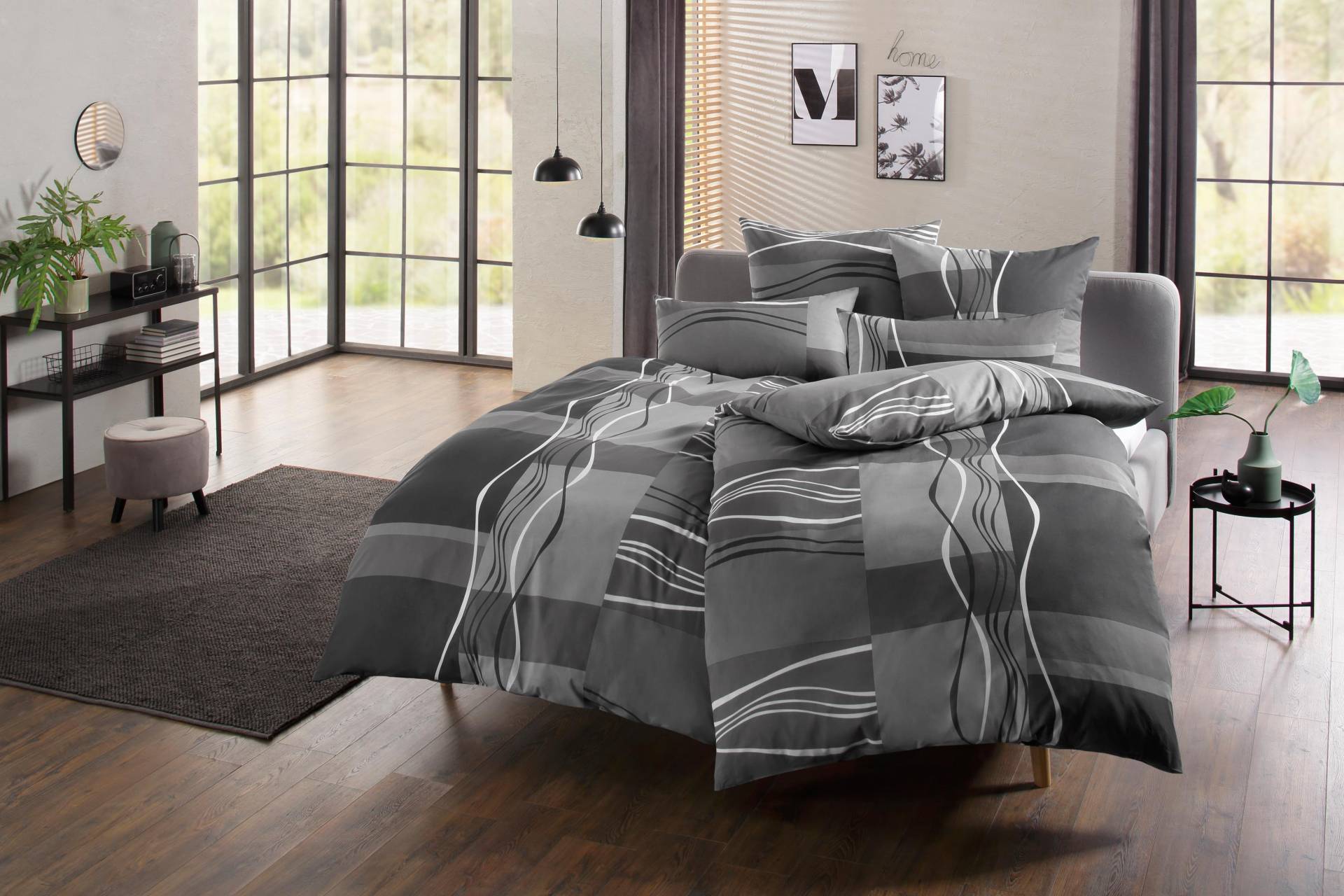 my home Bettwäsche "Kelian" 2 Stk. tlg. in verschiedenen Qualitäten, gemusterte Bettwäsche von My Home