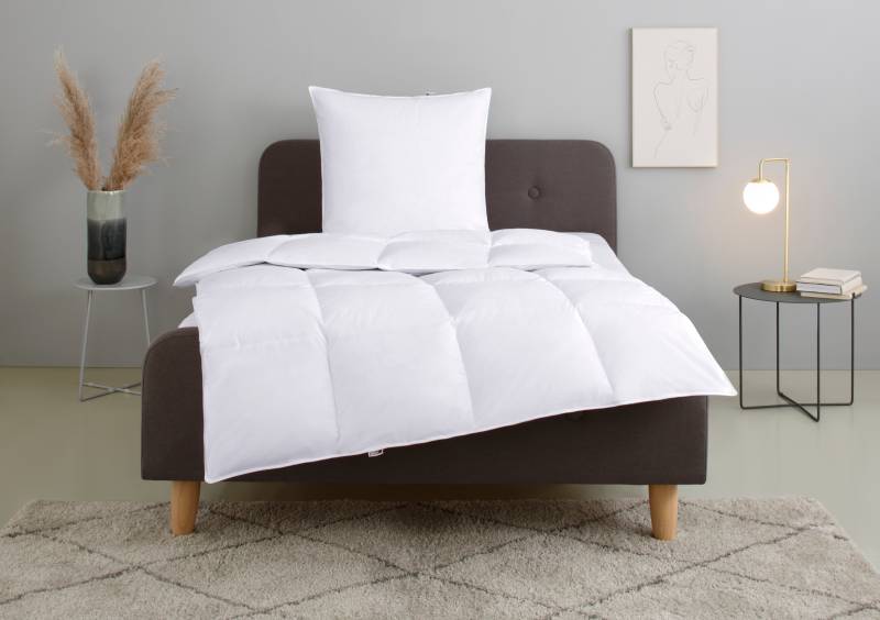 my home Federbettdecke + Kopfkissen "Irah Bettdecke 135x200 cm, 155x220 cm" Set mit Kissen 80x80 cm, Sommer, Winter, Made in Germany von My Home