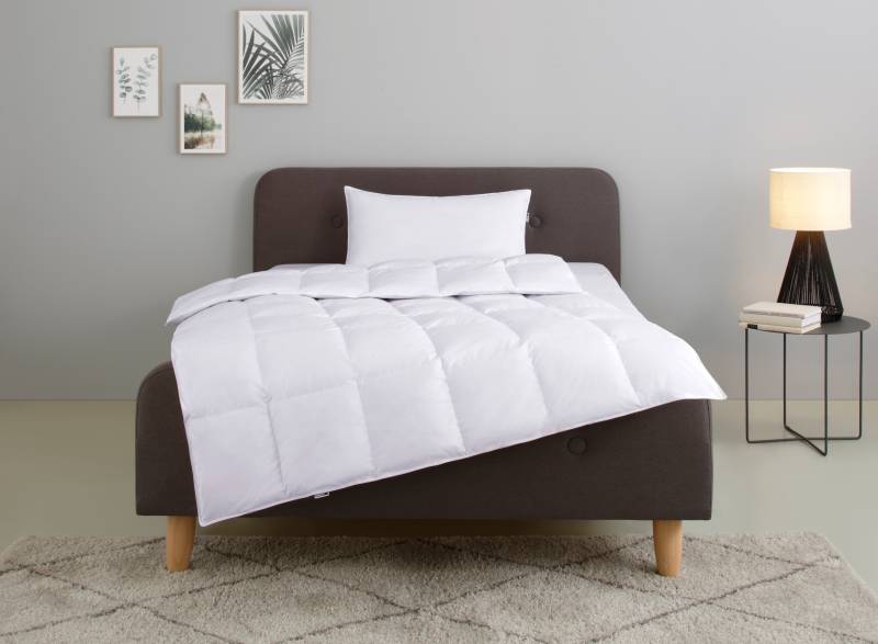 my home Federbettdecke + Kopfkissen "Irah Bettdecke 135x200 cm, 155x220 cm" Set mit Kissen 80x80 cm, Sommer, Winter, Made in Germany von My Home