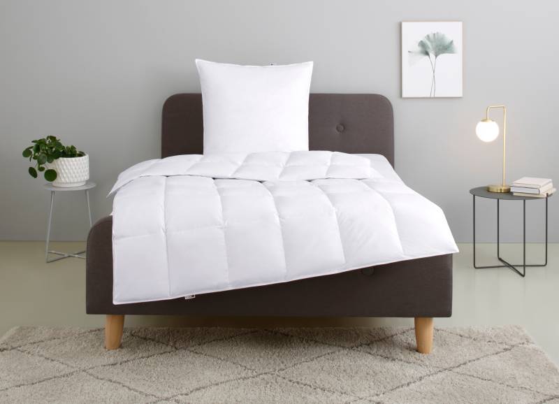 my home Federbettdecke + Kopfkissen "Irah Bettdecke 135x200 cm, 155x220 cm" Set mit Kissen 80x80 cm, Sommer, Winter, Made in Germany von My Home