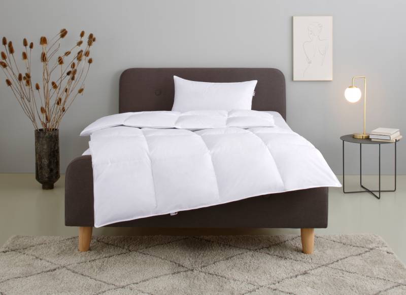 my home Federbettdecke + Kopfkissen "Irah Bettdecke 135x200 cm, 155x220 cm" Set mit Kissen 80x80 cm, Sommer, Winter, Made in Germany von My Home