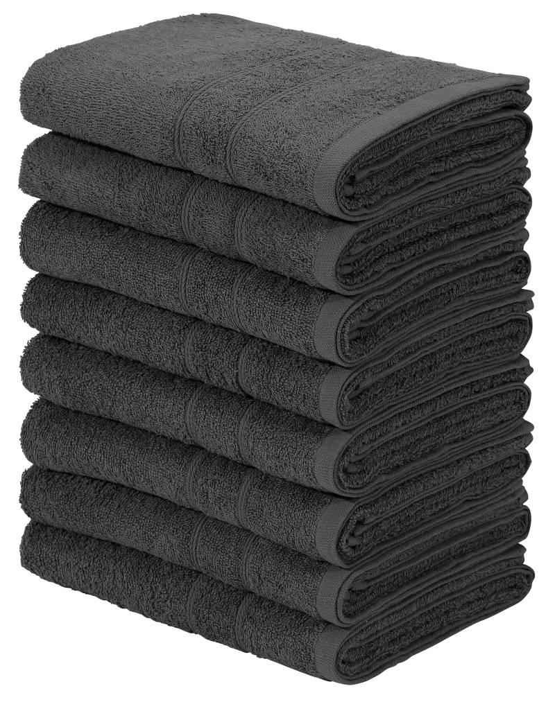 my home Handtuch Set "Inga, 8 tlg. Handtuch-Set 50x100cm" Handtücher mit feiner Bordüre, 100% Baumwolle, einfarbig, weich von My Home
