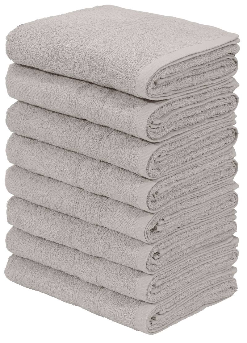 my home Handtuch Set "Inga, 8 tlg. Handtuch-Set 50x100cm" Handtücher mit feiner Bordüre, 100% Baumwolle, einfarbig, weich von My Home