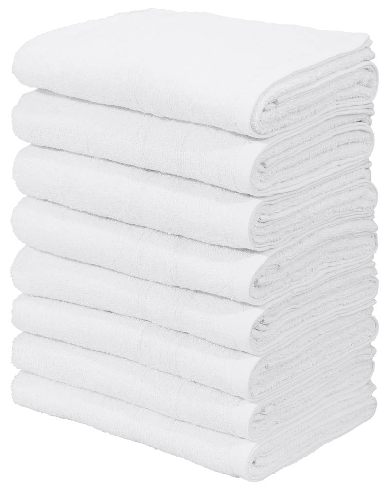 my home Handtuch Set "Inga, 8 tlg. Handtuch-Set 50x100cm" Handtücher mit feiner Bordüre, 100% Baumwolle, einfarbig, weich von My Home