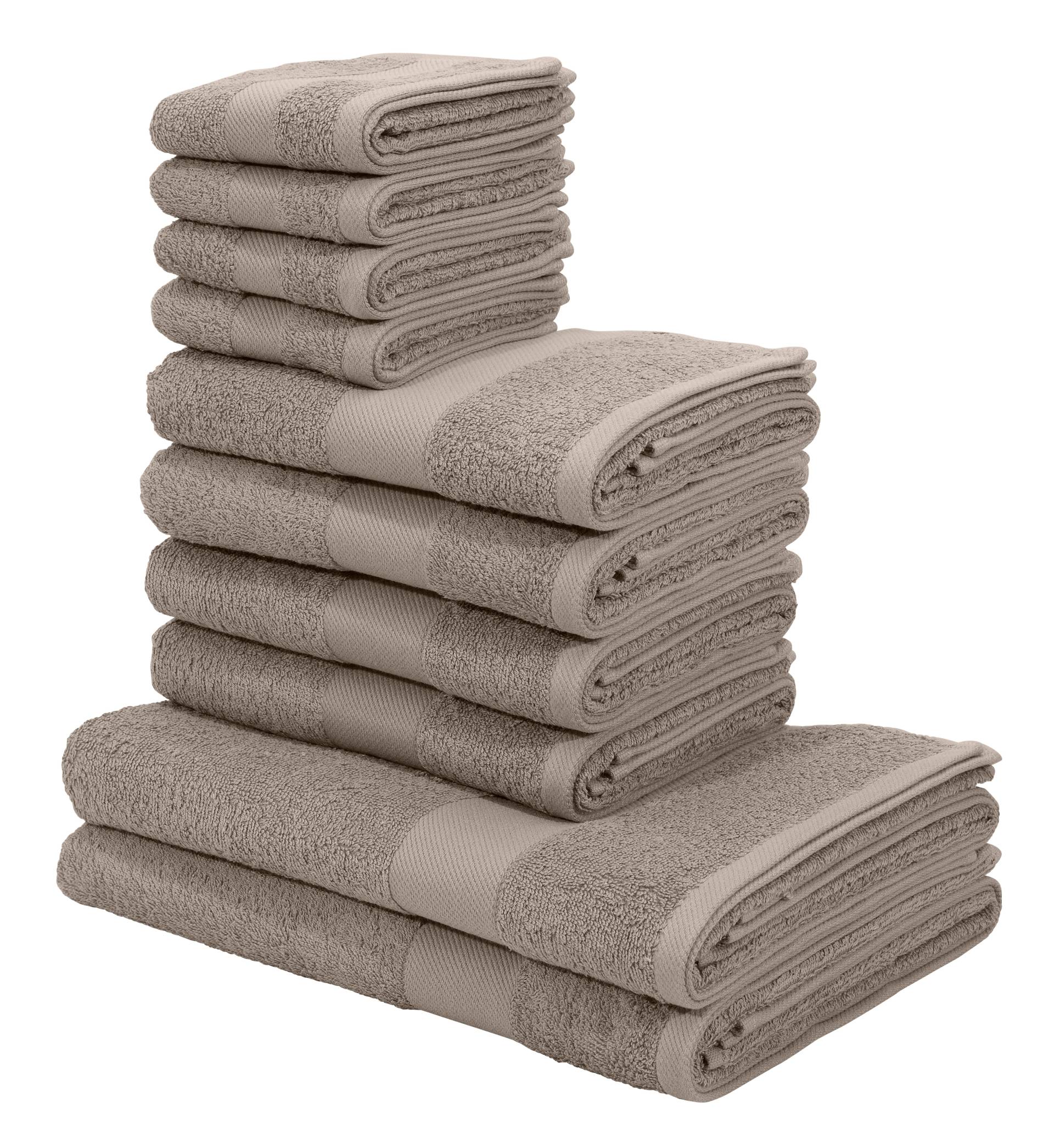 my home Handtuch Set "Melli, 2 Duschtücher 70x140, 4 Handtücher 50x100, 4 Gästetücher 30x50", Set, 10 tlg., Walkfrottee, Handtuchset in dezenten Farben mit Bordüre, 100% Baumwoll-Handtücher my home Handtuch Set "Melli, 2 Duschtücher 70x140, 4 Handtücher 50x100, 4 Gästetücher 30x50", Set, 10 tlg., Walkfrottee, Handtuchset in dezenten Farben mit Bordüre, 100% Baumwoll-Handtücher von My Home