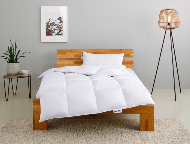 my home Kassettenbett + Kopfkissen "RINA, Bettdecke in 135x200 & 155x220 cm, 2-tlg." Set mit Kissen 40x80 cm, 80x80 cm für Herbst, Winter, Made in Germany von My Home