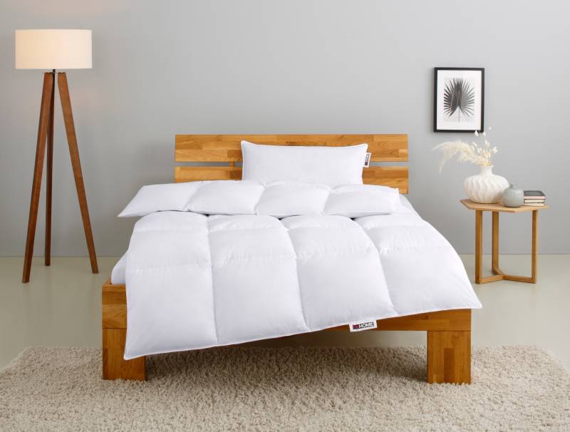 my home Kassettenbett + Kopfkissen "RINA, Bettdecke in 135x200 & 155x220 cm, 2-tlg." Set mit Kissen 40x80 cm, 80x80 cm für Herbst, Winter, Made in Germany von My Home