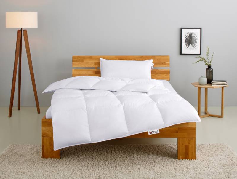 my home Kassettenbett + Kopfkissen "RINA, Bettdecke in 135x200 & 155x220 cm, 2-tlg." Set mit Kissen 40x80 cm, 80x80 cm für Herbst, Winter, Made in Germany von My Home