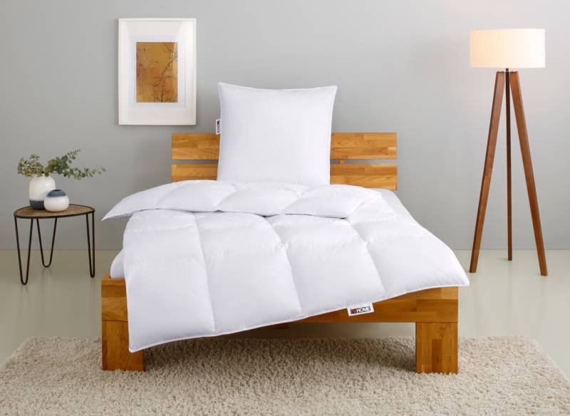 my home Kassettenbett + Kopfkissen "RINA, Bettdecke in 135x200 & 155x220 cm, 2-tlg." Set mit Kissen 40x80 cm, 80x80 cm für Herbst, Winter, Made in Germany von My Home