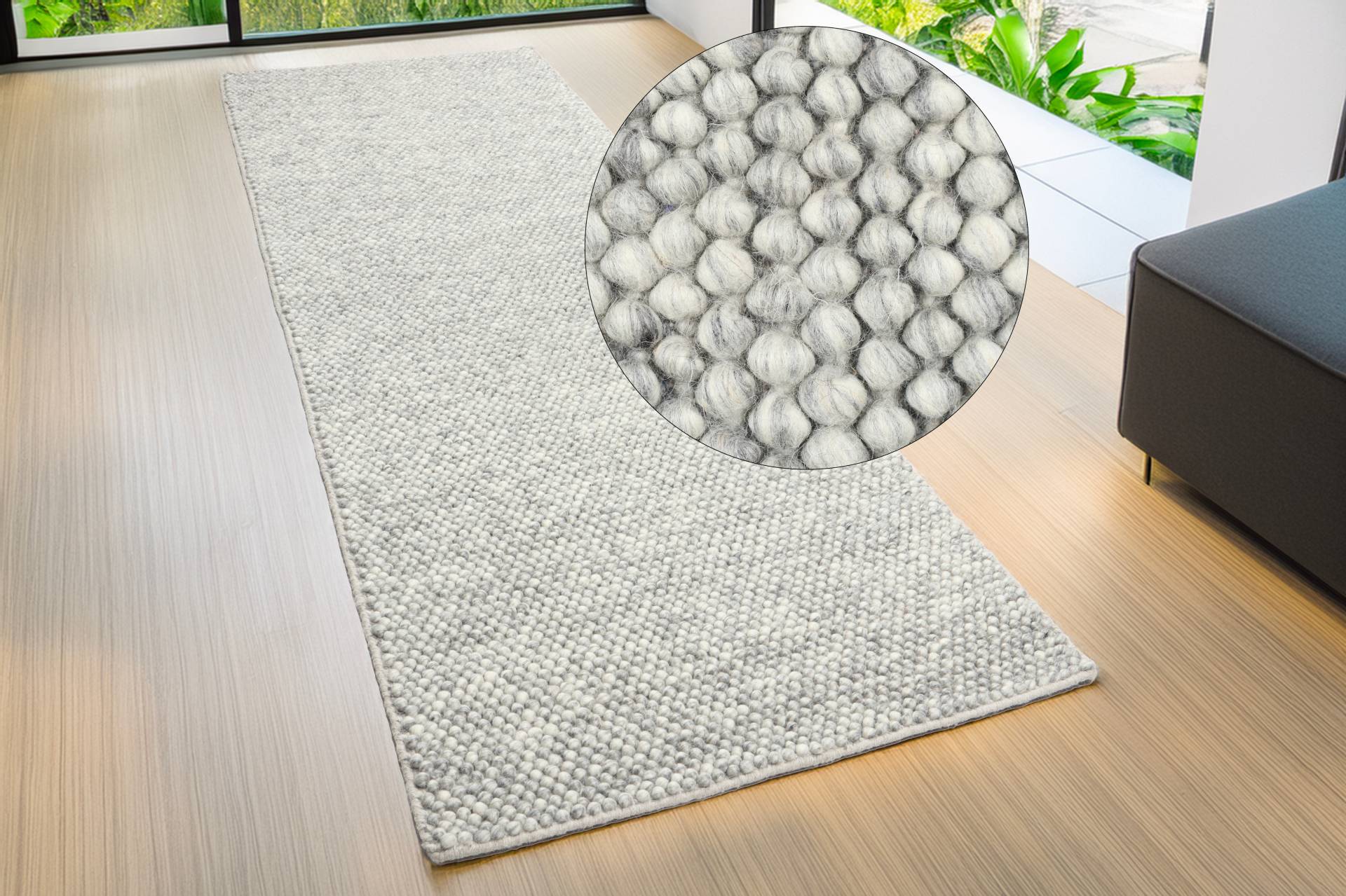 my home Läufer "Wolly, handgewebt, Handweb Teppich" rechteckig 14 mm Höhe Wolle, Brücke, Flur, Schlafzimmer, Wohnzimmer von My Home