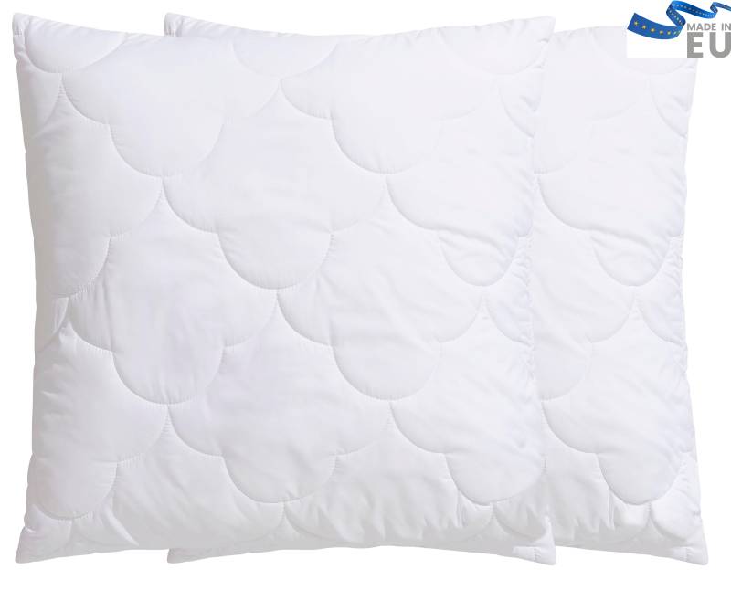 my home Microfaserkissen "Mondschein, Kopfkissen 1-tlg. oder 2-tlg. 40x80 oder 80x80 cm" Füllung: Faserbaellchen Spar-Set, 2-tlg., 2 Stk. tlg. Kissen im Spar-Set, allergiker geeignet (für Hausstauballergiker) von My Home