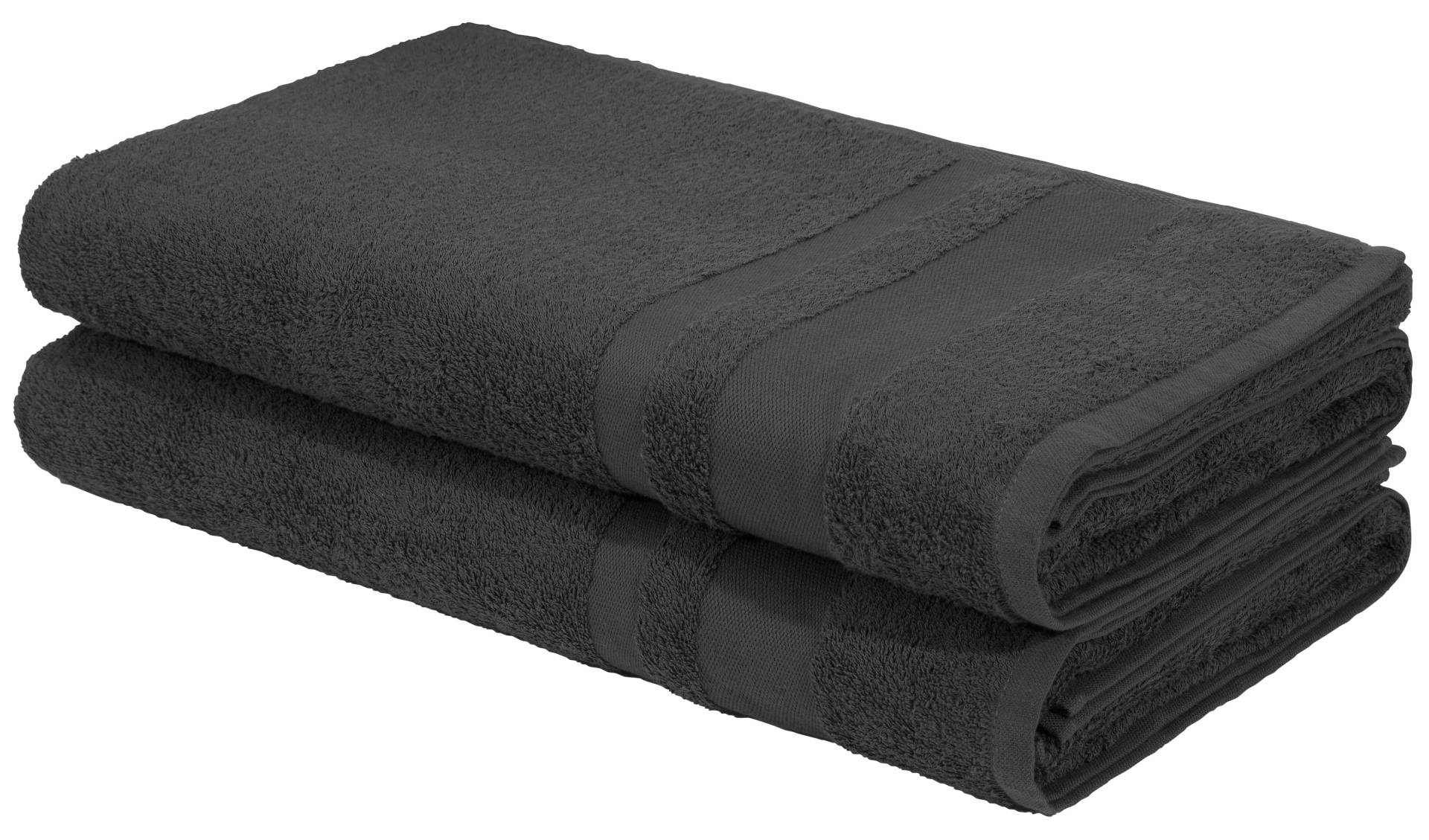 my home Saunatuch "Vanessa, als Set und Serie erhältlich, 2 Saunatücher, 80x200cm" Handtücher mit Bordüre, 100% Baumwolle, einfarbig, weich von My Home