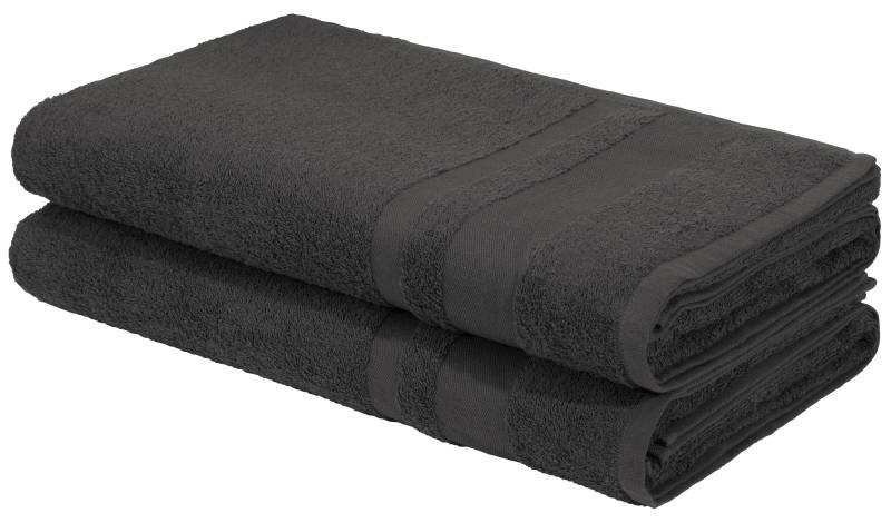 my home Saunatuch "Vanessa, als Set und Serie erhältlich, 2 Saunatücher, 80x200cm" Handtücher mit Bordüre, 100% Baumwolle, einfarbig, weich von My Home