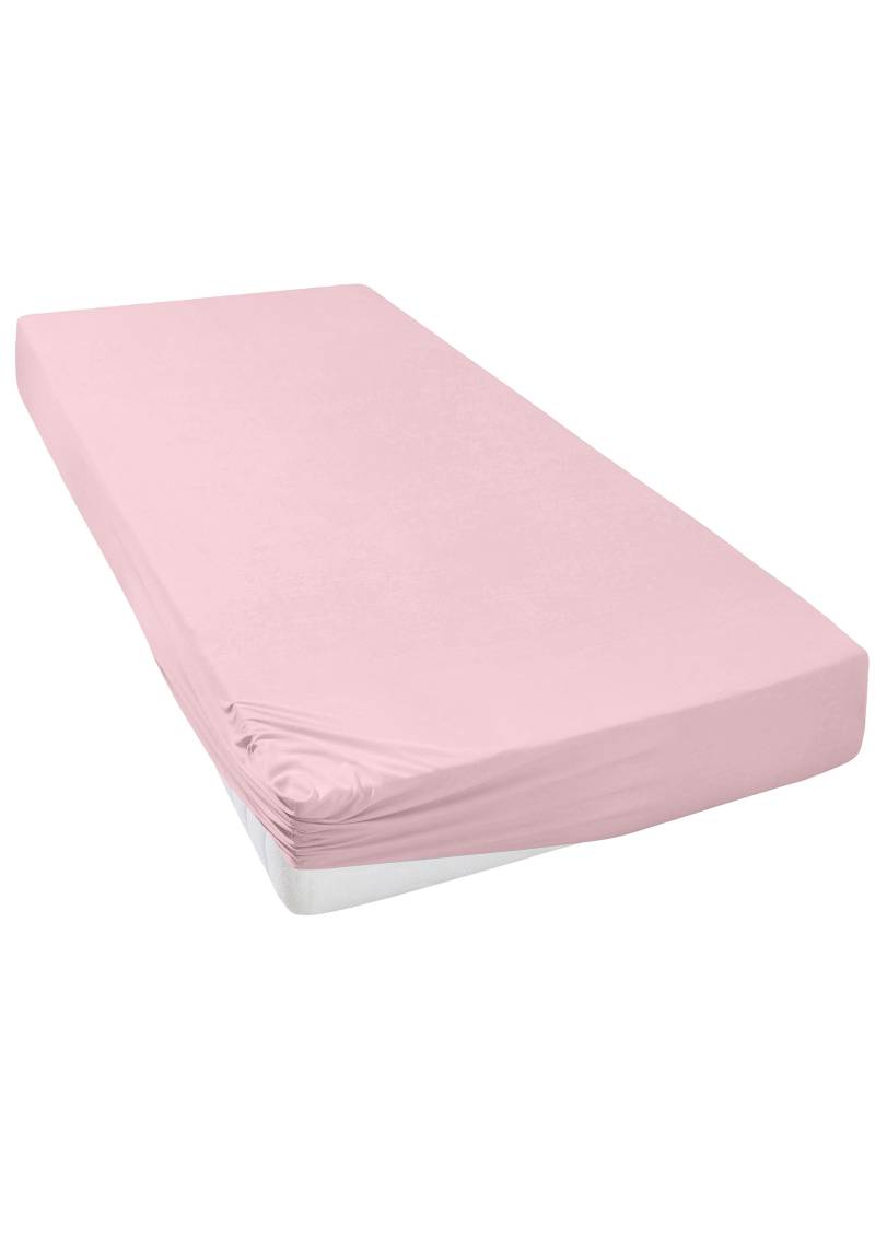 my home Spannbettlaken "Strawberry in Gr. 90x200, 140x200 oder 180x200 cm" für Matratzen bis 18cm Höhe, Spannbetttuch, Baumwollmischung von My Home