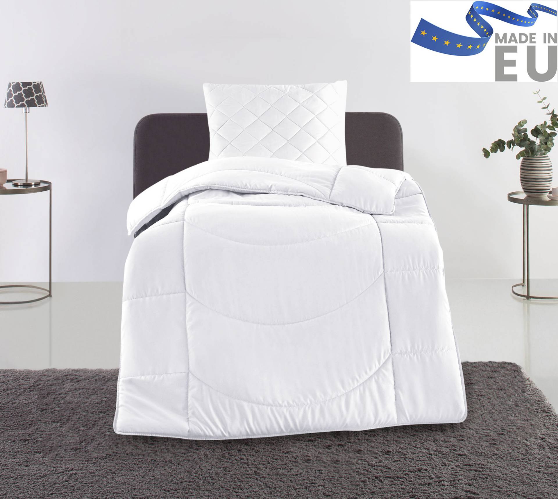 my home Steppbett + Kopfkissen "Microlux, Bettdecke 135x200 cm, 155x220 cm" Set mit Kissen 40x80 cm, 80x80 cm, Sommer, Herbst, Winter in 4 Farben von My Home