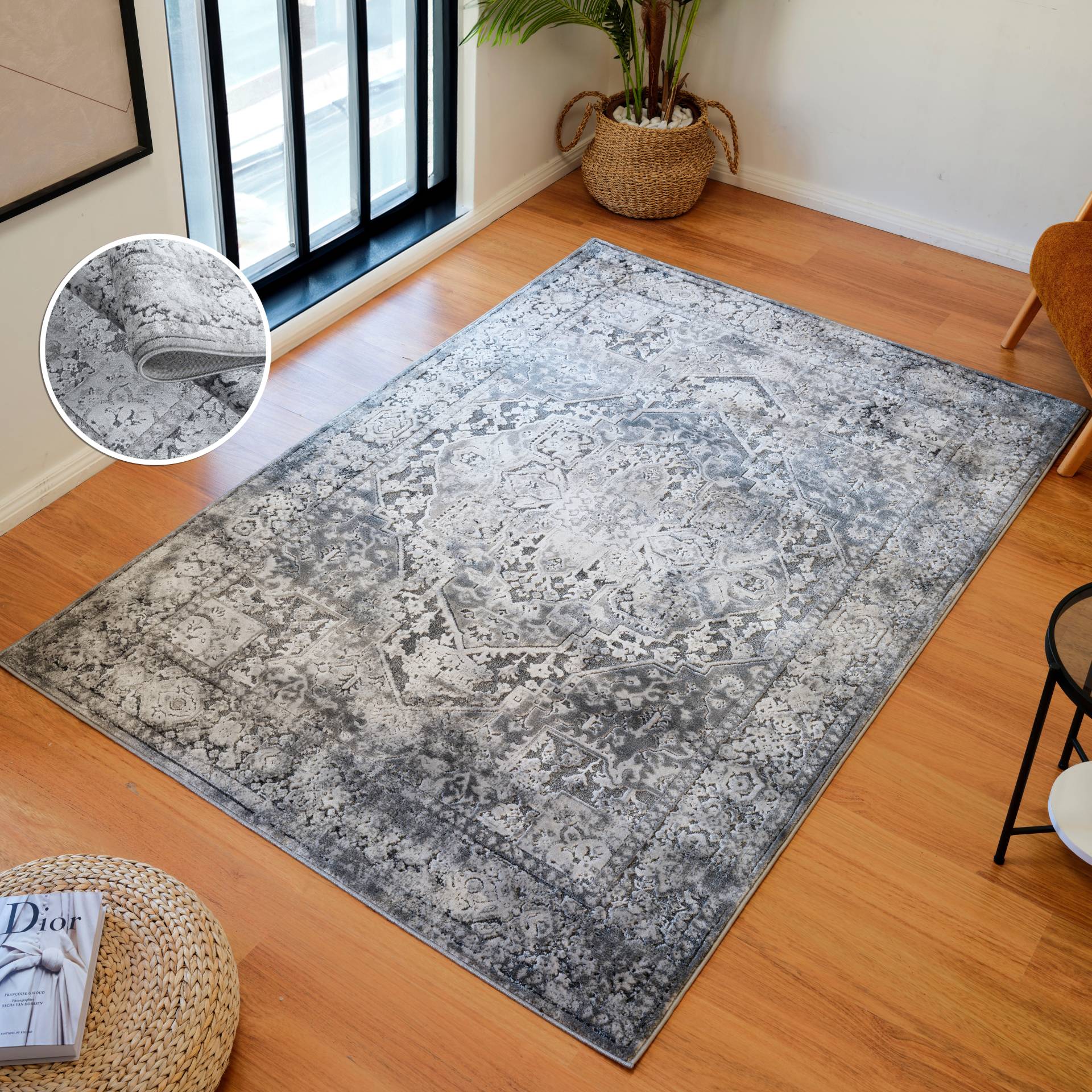 my home Teppich "Kylan" rechteckig 9 mm Höhe dezenter Glanz, Schrumpf-Garn-Effekt, im Vintage-Look, dichte Qualität von My Home