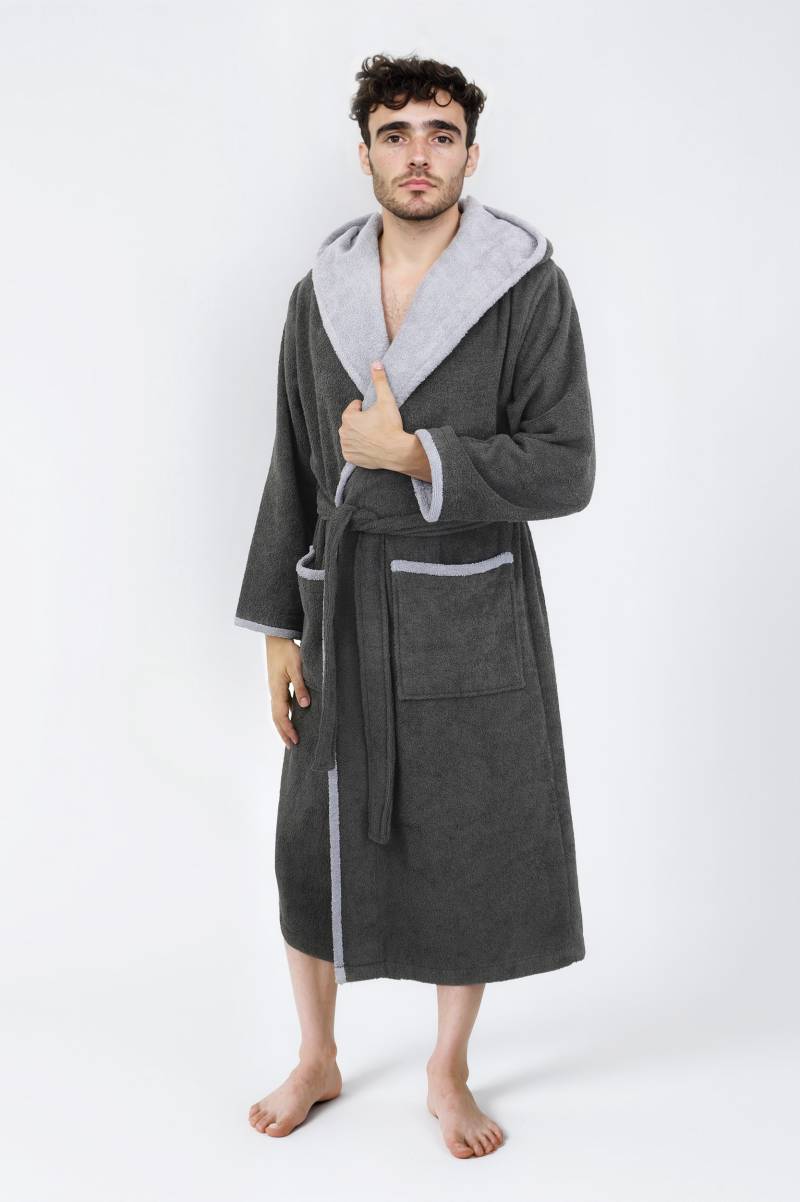 my home Unisex-Bademantel "Condes, ideal für Sauna & Spa, Hotelbademantel, Morgenmantel", 1 Stk. Damen und Herren Bademantel, Doubleface Optik, XS-3XL von My Home