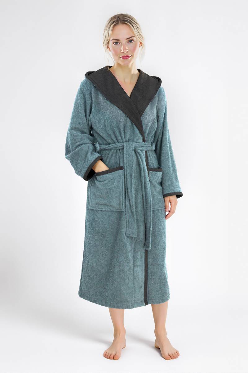 my home Unisex-Bademantel "Condes, ideal für Sauna & Spa, Hotelbademantel, Morgenmantel", 1 Stk. Damen und Herren Bademantel, Doubleface Optik, XS-3XL von My Home