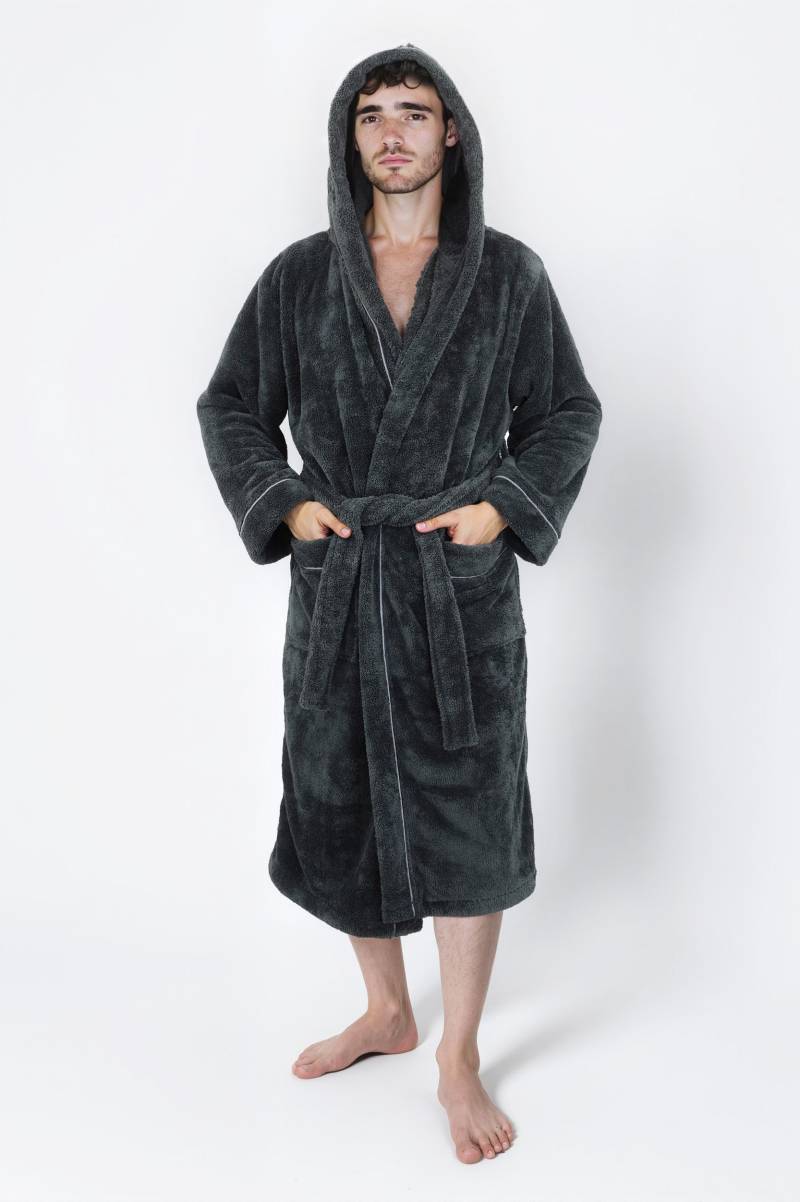 my home Unisex-Bademantel "Lillou, ideal für Sauna & Spa, Hotelbademantel, Morgenmantel" 1 Stk. tlg., kuschelig weicher Fleece, plüsch, für Damen und Herren, XS-3XL von My Home