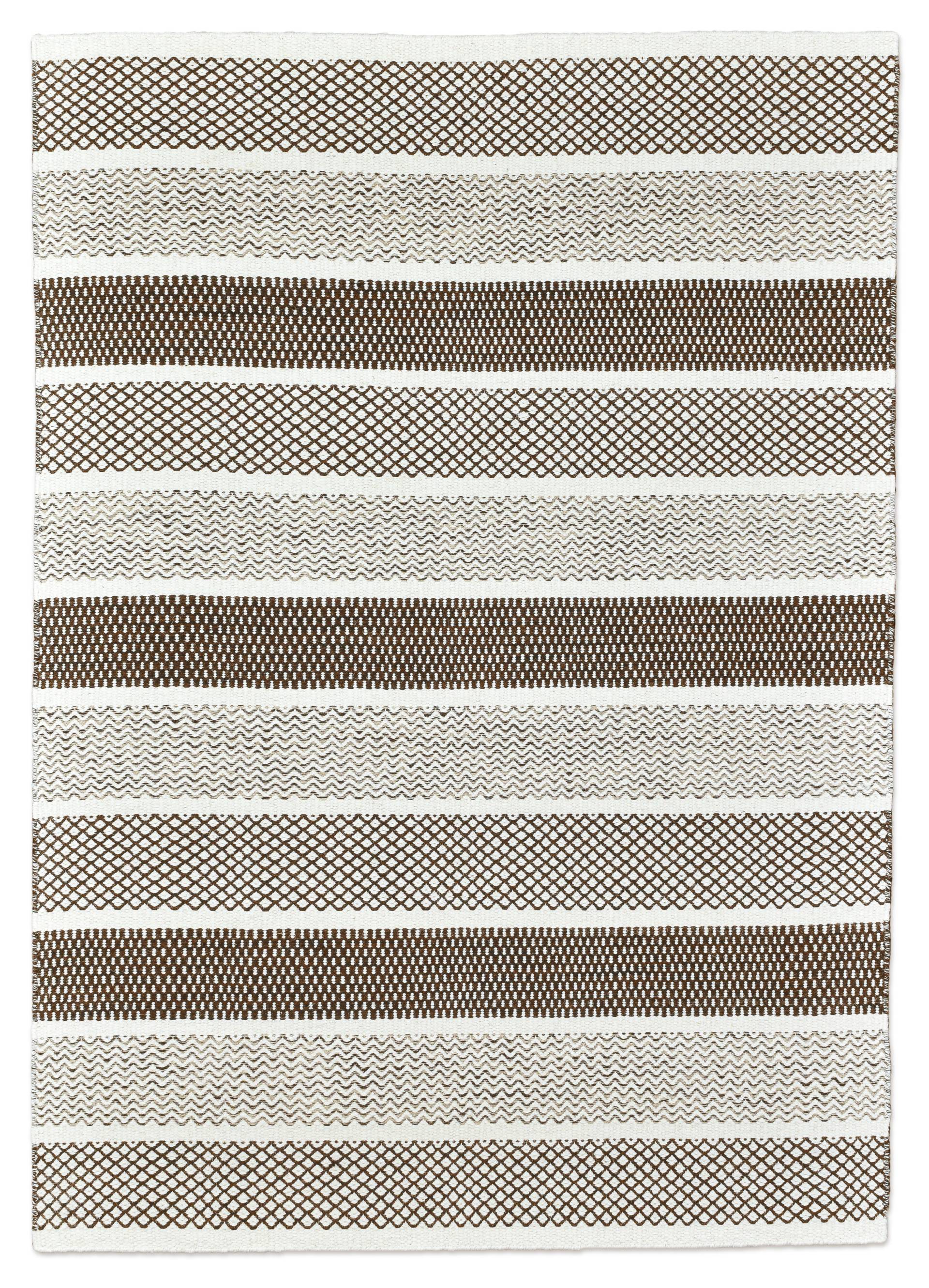 my home Wollteppich "Diemlern" rechteckig 10 mm Höhe Handweb Teppich, reine Wolle, gestreift, modernes Design, Wohnzimmer von My Home