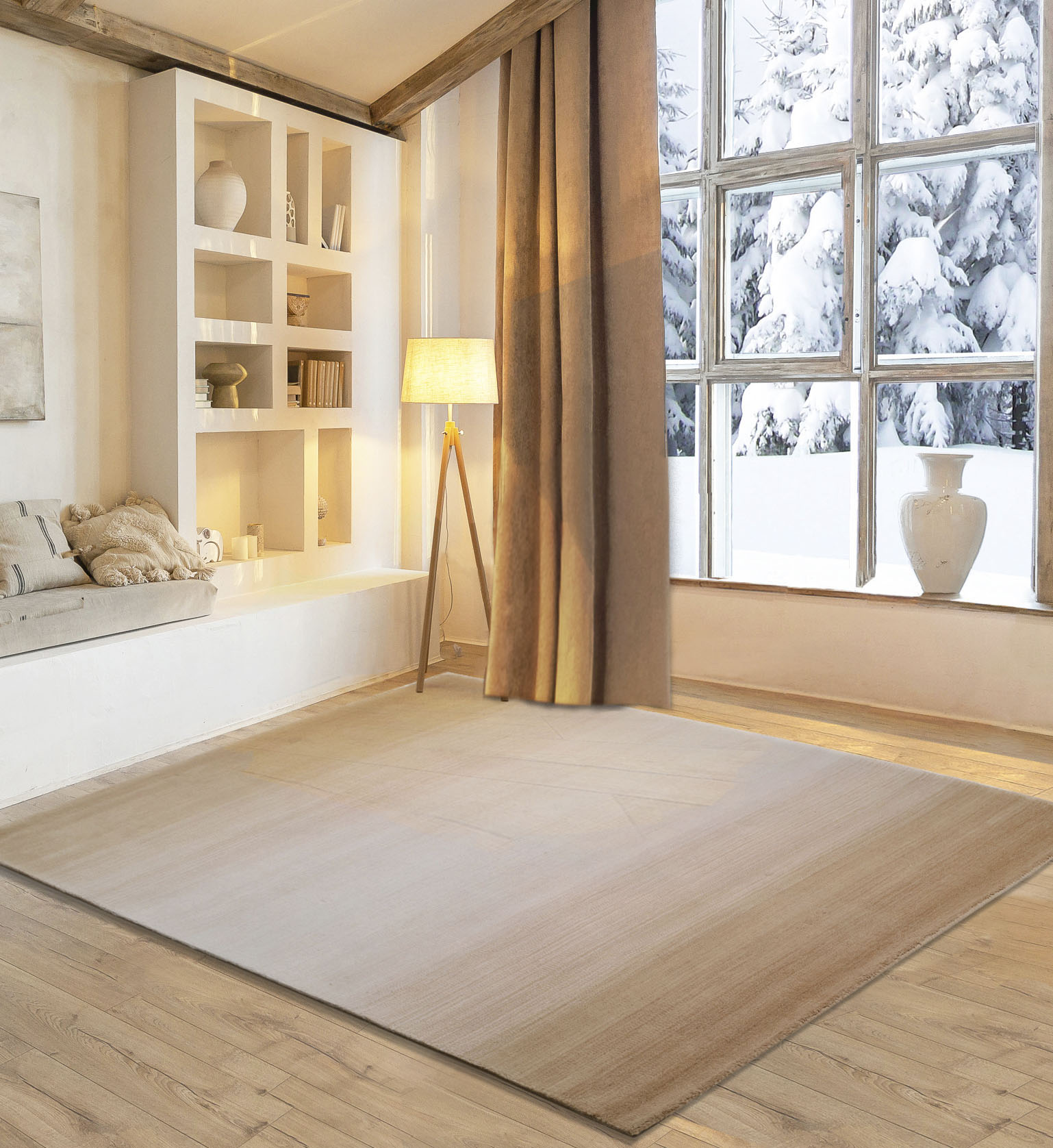 my home Wollteppich "Lessach" rechteckig 14 mm Höhe Handweb Teppich, mit modernem Farbverlauf, reine Wolle, handgewebt von My Home