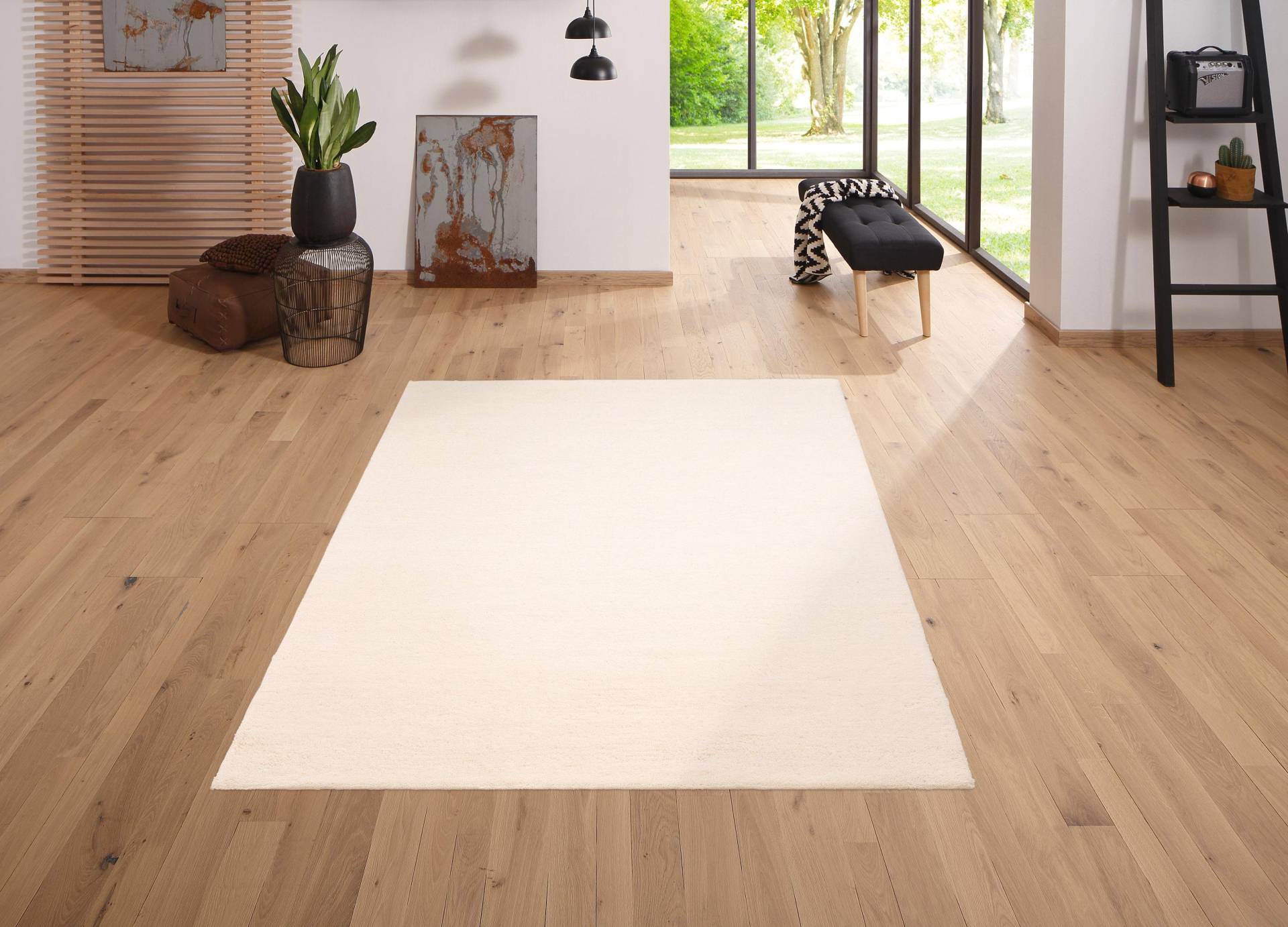 my home Wollteppich "Malia" rechteckig 24 mm Höhe reine Wolle, echter Berber-Teppich, handgeknüpft von My Home