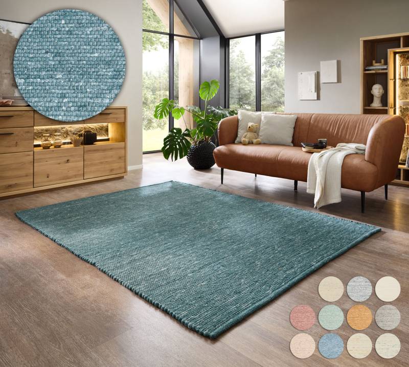 my home Wollteppich "Pirker" rechteckig 12 mm Höhe Wendeteppich, meliert, reine Wolle, handgewebt, Scandi, Wohnzimmer von My Home