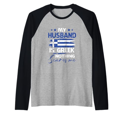 Damen Flagge My Husband is Greek Nothing Scares Me Griechische Flagge Raglan Damen Flagge My Husband is Greek Nothing Scares Me Griechische Flagge Raglan von My Husband Is Greek Nothing Scares Me Greek Flag