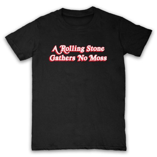 A Rolling Stone Gathers No Moss Saying Herren T-Shirt, Schwarz, 3XL von My Icon Art & Clothing