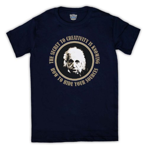 Albert Einstein Secret to Creativity Herren T-Shirt, Ultramarinblau, Medium von My Icon Art & Clothing