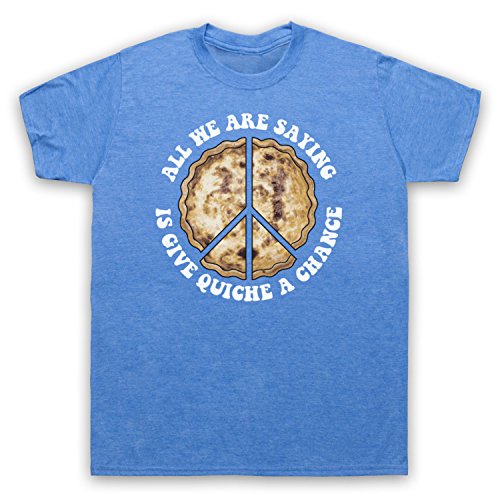 All We Are Saying is Give Quiche A Chance Peace Parody Herren T-Shirt, Jahrgang Blau, XL von My Icon Art & Clothing