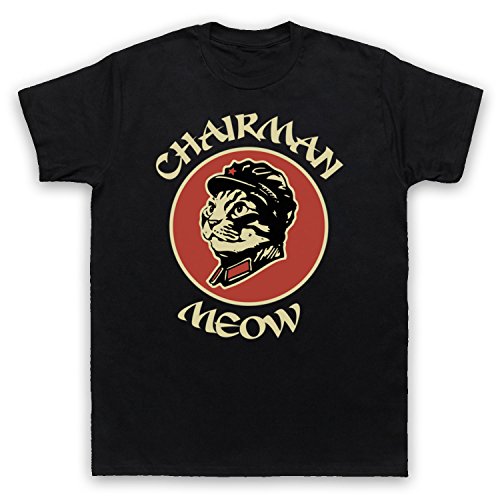Chairman Meow Cat Herren T-Shirt, Schwarz, Small von My Icon Art & Clothing
