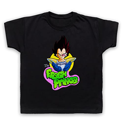 Dragon Z The Fresh Prince of Planet Vegeta Kinder T-Shirt, Schwarz, 7-8 Jahren von My Icon Art & Clothing