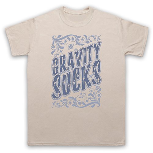 Gravity Sucks Astrophysics Herren T-Shirt, Beige, Medium von My Icon Art & Clothing