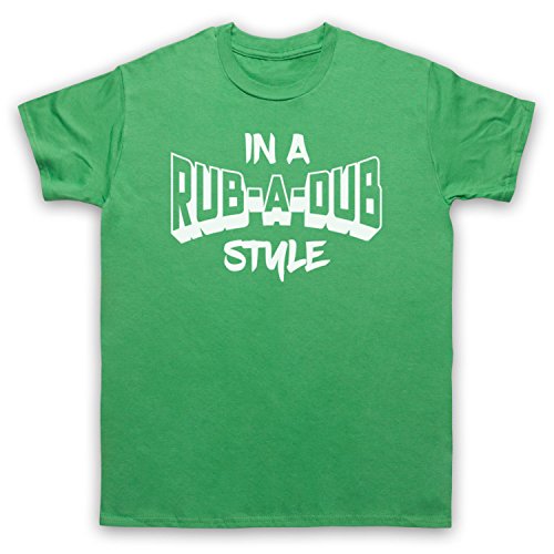 In A Rub A Dub Style Jamaican Reggae Music Herren T-Shirt, Grun, Medium von My Icon Art & Clothing
