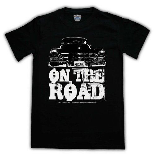 Jack Kerouac On The Road Car Herren T-Shirt, Schwarz, XL von My Icon Art & Clothing