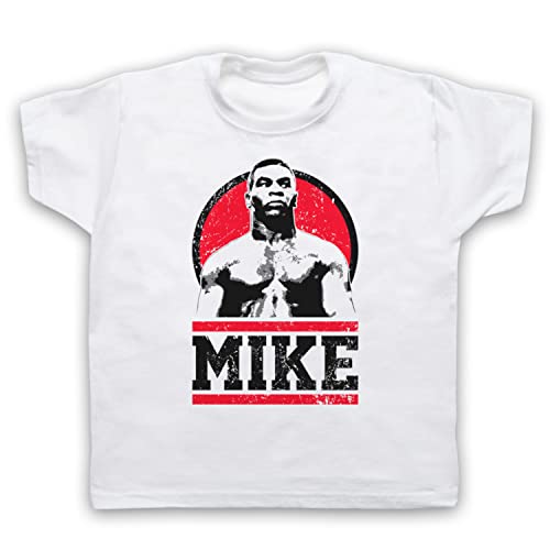 Mike Iron Mike Dynamite Kid Tyson Tribute Kinder T-Shirt, Weiß, 9-11 Jahren von My Icon Art & Clothing