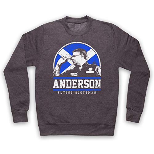 My Icon Art & Clothing Anderson Flying Scottish Player Darts Tribute Scotsman Erwachsenen Sweatshirt, Holzkohle, Medium von My Icon Art & Clothing