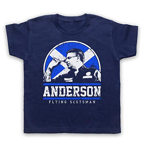 My Icon Art & Clothing Anderson Flying Scottish Player Darts Tribute Scotsman Kinder T-Shirt, Ultramarinblau, 9-11 Jahren von My Icon Art & Clothing