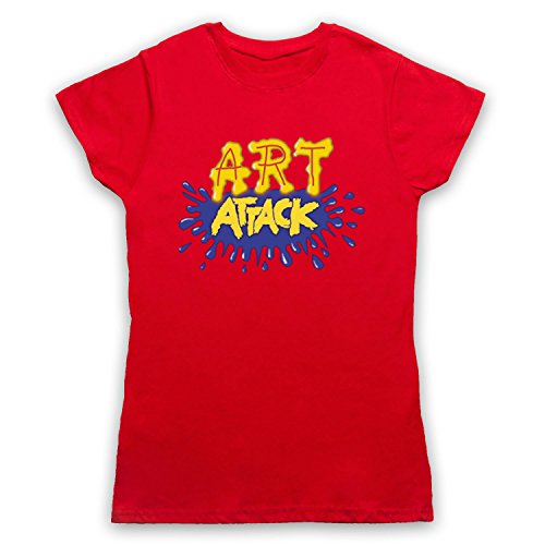 My Icon Art & Clothing Art Attack Kids TV Logo Buchanon Costume Damen T-Shirt, Rot, XL von My Icon Art & Clothing