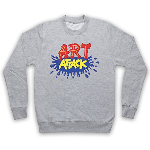 My Icon Art & Clothing Art Attack Kids TV Logo Buchanon Costume Erwachsenen Sweatshirt, Grau, Large von My Icon Art & Clothing