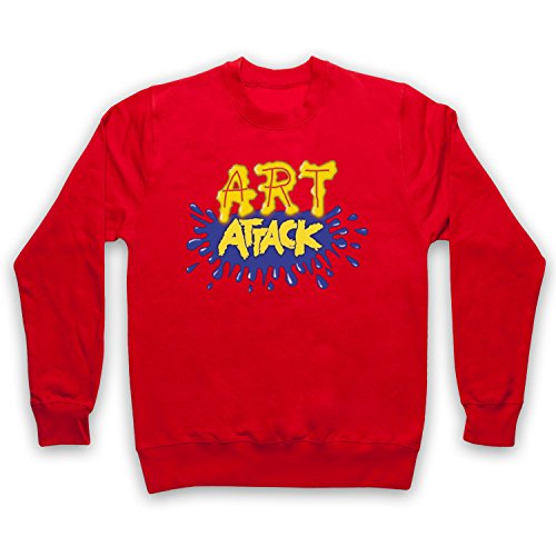 My Icon Art & Clothing Art Attack Kids TV Logo Buchanon Costume Erwachsenen Sweatshirt, Rot, 2XL von My Icon Art & Clothing